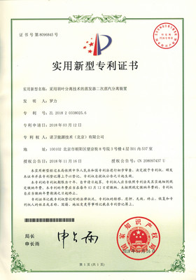 采用羽叶分离技术配置的蒸发器二次蒸汽分离装置